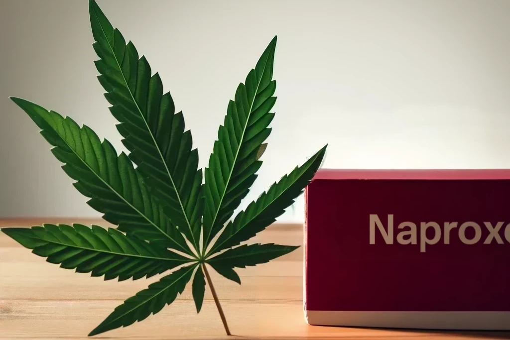 Cannabis et naproxène (par exemple Aleve, Naprosyn, Proxen, Naprux)